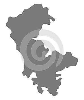 Nagorno-Karabakh map grey on white background