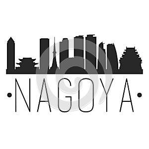 Nagoya Japan. City Skyline. Silhouette City. Design Vector. Famous Monuments.