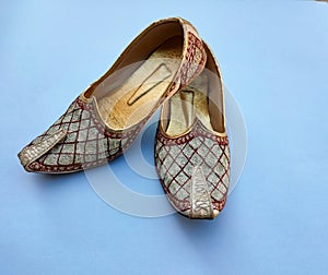 Nagra mojari shoes for groom in wedding ceremony