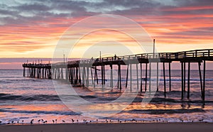 Nags Head North Carolina Fishing Pier Sunrise photo