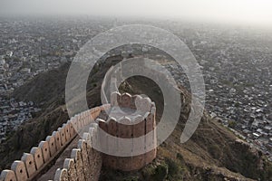 Nahargarh Fort built in 1734 by Maharaja Sawai Jai Singh II, Jaipur city, Rajasthan