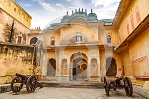 Nahargarh Fort medieval architecture entrance gateway at Jaipur, Rajasthan, India