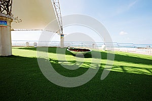 NAHARIYA, ISRAEL-MARCH 9, 2018: Place for walking on the Mediterranean coast in the town of Nahariya.