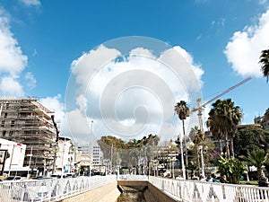 NAHARIYA, ISRAEL-MARCH 9, 2018: Place for walking on the Mediterranean coast in the town of Nahariya.