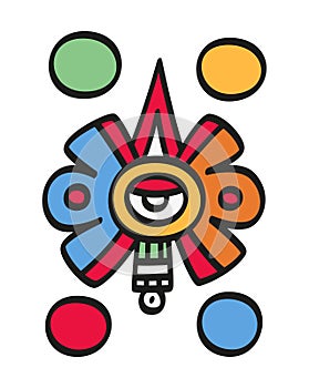 Nahui Ollin, the fifth sun movement symbol in the Aztec cosmology