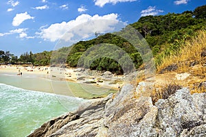 Nai Han Beach with blue sky in Phuket