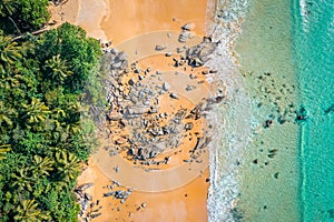 Nai thon beach and the wooden stairs in Phuket, Thailand