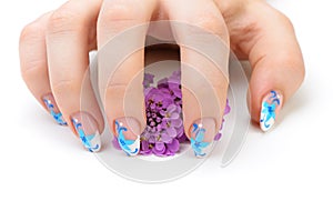 Nail art and flower