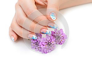 Nail art and flower