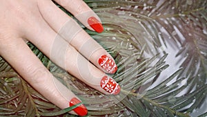 Nail art manicure.