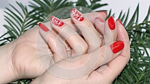 Nail art manicure.