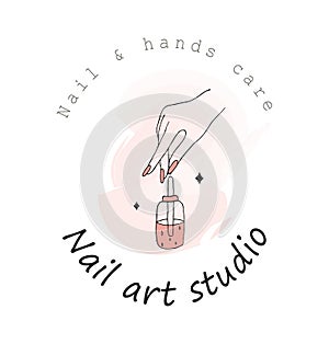 Nail art studio logo template. Modern design for manicure and pedicure salon.