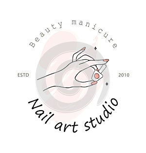 Nail art studio logo template. Modern design for manicure and pedicure salon.