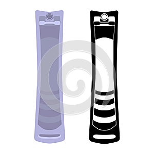 Nail clipper hand care tool, vector illustration