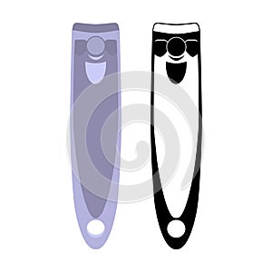 Nail clipper hand care tool, vector illustration