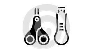 nail clippers for newborn babies glyph icon animation