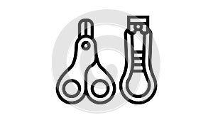 nail clippers for newborn babies line icon animation