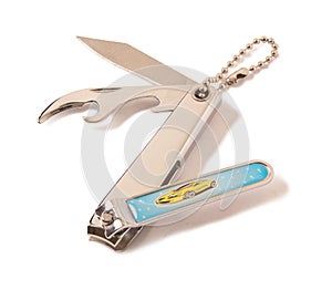 Nail cutter on white background.