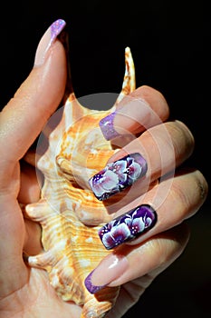 Nail design: Chinese painting