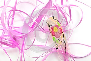 Nail design handmade sample on white background