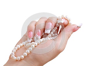 Nail extension beautiful manicure