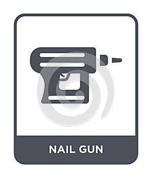 nail gun icon in trendy design style. nail gun icon isolated on white background. nail gun vector icon simple and modern flat