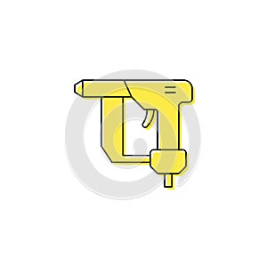 Nail gun vector icon symbol isolated on white background