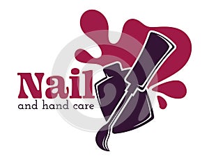 Nail and hand care isolated icon nail polish or varnish