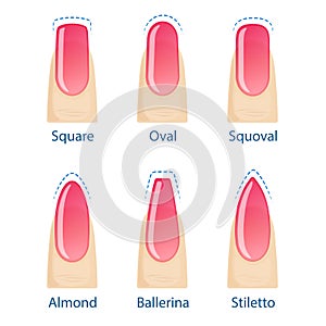 Set of nails shapes photo