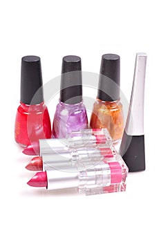 Nail paints and lipsticks photo