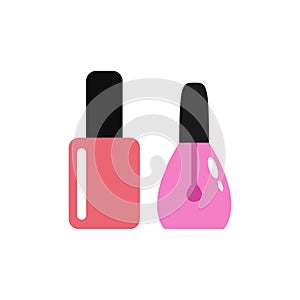 Nail polish bottle, icon. Vector illustration isolated on white background