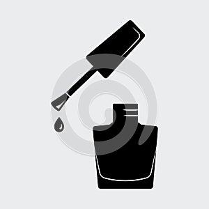Nail polish, open bottle. Vector illustration
