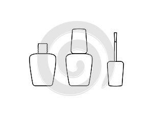 Nail polish, open bottle. Vector illustration, flat design