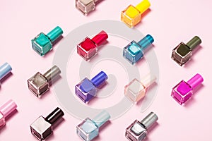 Nail polish pattern background. Close up