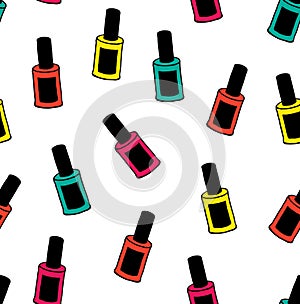 Nail polish vector colorful pattern