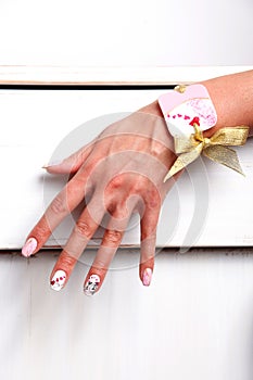 Nail polished hand