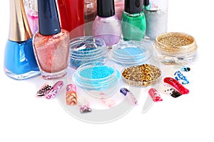 Nail polishes and glitters