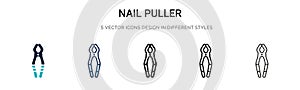 Nail puller icon in filled, thin line, outline and stroke style. Vector illustration of two colored and black nail puller vector