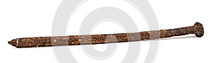 Nail rusty, isolated on white background