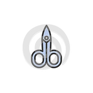 Nail scissors filled outline icon