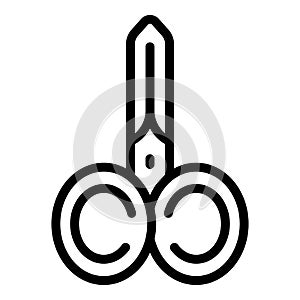 Nail scissors icon outline vector. Polish bar