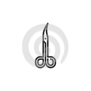 Nail scissors line icon