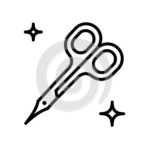 Nail scissors line icon. linear style sign for mobile concept and web design. Manicure scissors outline vector icon. Symbol, logo