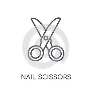 Nail scissors linear icon. Modern outline Nail scissors logo con