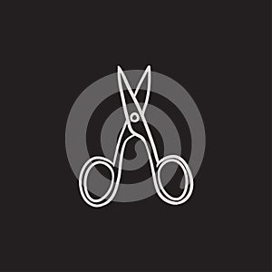Nail scissors sketch icon.
