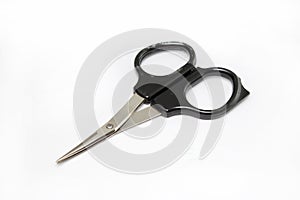 Nail scissors on white background