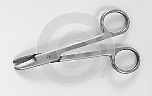Nail scissors on the white background.