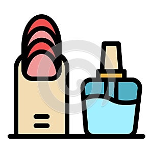 Nail shape icon color outline vector