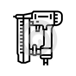 nailer tool line icon vector illustration