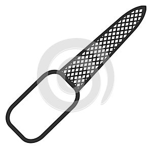 Nailfile icon. Finger nails care equipment symbol photo